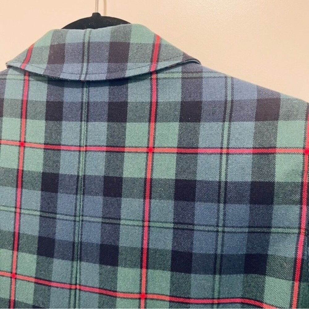 Harve Benard Vintage Women’s Plaid Blazer 100% Wool Sz 8P Lined Leather Buttons - Picture 9 of 9